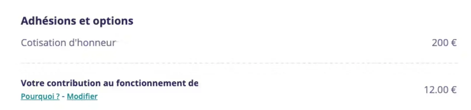 Capture d'écran du pourboire HelloAsso